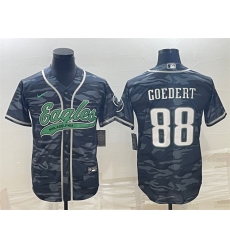 Men Philadelphia Eagles 88 Dallas Goedert Grey Camo With Patch Cool Base Stitched Baseball Jersey Men Philadelphia Eagles 88 Dallas Goedert Grey Camo With Patch Cool Base Stitched Baseball Jersey