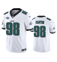 Men Philadelphia Eagles 98 Jalen Carter White 2023 F U S E With Prem1ere Patch Vapor Untouchable Limited Stitched Football Jersey Men Philadelphia Eagles 98 Jalen Carter White 2023 F U S E With Prem1ere Patch Vapor Untouchable Limited Stitched Football Jersey