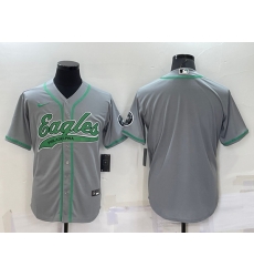 Men Philadelphia Eagles Blank Grey Cool Base Stitched Baseball Jersey Men Philadelphia Eagles Blank Grey Cool Base Stitched Baseball Jersey
