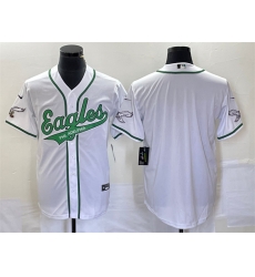 Men Philadelphia Eagles Blank White Cool Base Stitched Baseball Jersey Men Philadelphia Eagles Blank White Cool Base Stitched Baseball Jersey