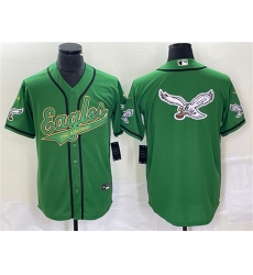 Men Philadelphia Eagles Green Gold Team Big Logo Cool Base Stitched Baseball Jersey Men Philadelphia Eagles Green Gold Team Big Logo Cool Base Stitched Baseball Jersey