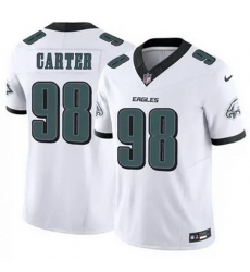 Men Philadelphia Eagles Jalen Carter #98 White F U S E Stitched NFL Jersey