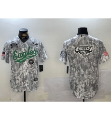 Men Philadelphia Eagles big logo 2024 F U S E Arctic Camo Salute To Service Limited Stitched Jersey Men Philadelphia Eagles big logo 2024 F U S E Arctic Camo Salute To Service Limited Stitched Jersey