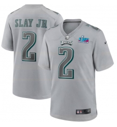Men's Nike Darius Slay Jr. Gray Philadelphia Eagles Super Bowl LVII Patch Atmosphere Fashion Game Jersey Men's Nike Darius Slay Jr. Gray Philadelphia Eagles Super Bowl LVII Patch Atmosphere Fashion Game Jersey