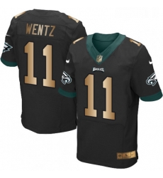 Mens Nike Philadelphia Eagles 11 Carson Wentz Elite BlackGold Alternate NFL Jersey Mens Nike Philadelphia Eagles 11 Carson Wentz Elite BlackGold Alternate NFL Jersey