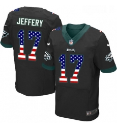 Mens Nike Philadelphia Eagles 17 Alshon Jeffery Elite Black Alternate USA Flag Fashion NFL Jersey Mens Nike Philadelphia Eagles 17 Alshon Jeffery Elite Black Alternate USA Flag Fashion NFL Jersey