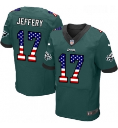 Mens Nike Philadelphia Eagles 17 Alshon Jeffery Elite Midnight Green Home USA Flag Fashion NFL Jersey Mens Nike Philadelphia Eagles 17 Alshon Jeffery Elite Midnight Green Home USA Flag Fashion NFL Jersey