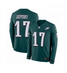 Mens Nike Philadelphia Eagles 17 Alshon Jeffery Limited Green Therma Long Sleeve NFL Jersey Mens Nike Philadelphia Eagles 17 Alshon Jeffery Limited Green Therma Long Sleeve NFL Jersey