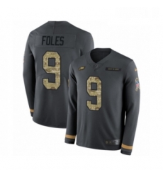Mens Nike Philadelphia Eagles 9 Nick Foles Limited Black Salute to Service Therma Long Sleeve NFL Jersey Mens Nike Philadelphia Eagles 9 Nick Foles Limited Black Salute to Service Therma Long Sleeve NFL Jersey