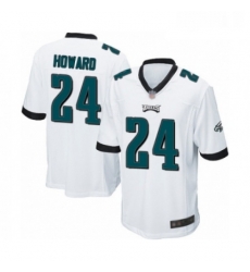 Mens Philadelphia Eagles 24 Jordan Howard Game White Football Jersey Mens Philadelphia Eagles 24 Jordan Howard Game White Football Jersey
