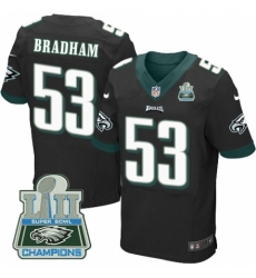 Nike Eagles #53 Nigel Bradham Black 2018 Super Bowl Champions Elite Jersey Nike Eagles #53 Nigel Bradham Black 2018 Super Bowl Champions Elite Jersey