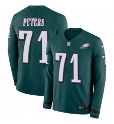Nike Eagles #71 Jason Peters Midnight Green Team Color Men Stitched NFL Limited Therma Long Sleeve Jersey Nike Eagles #71 Jason Peters Midnight Green Team Color Men Stitched NFL Limited Therma Long Sleeve Jersey