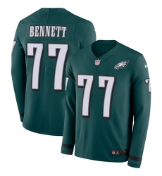 Nike Eagles #77 Michael Bennett Midnight Green Team Color Men Stitched NFL Limited Therma Long Sleeve Jersey Nike Eagles #77 Michael Bennett Midnight Green Team Color Men Stitched NFL Limited Therma Long Sleeve Jersey