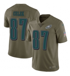 Nike Eagles #87 Brent Celek Olive Mens Stitched NFL Limited 2017 Salute To Service Jersey Nike Eagles #87 Brent Celek Olive Mens Stitched NFL Limited 2017 Salute To Service Jersey
