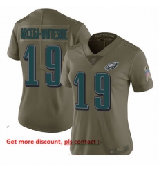 Eagles 19 JJ Arcega Whiteside Olive Women Stitched Football Limited 2017 Salute to Service Jersey