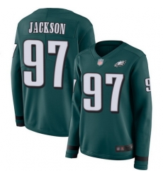 Eagles 97 Malik Jackson Midnight Green Team Color Womens Stitched Football Limited Therma Long Sleeve Eagles 97 Malik Jackson Midnight Green Team Color Womens Stitched Football Limited Therma Long Sleeve