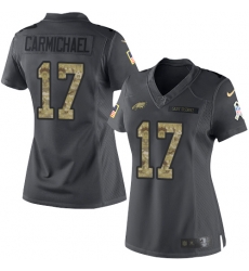 Nike Eagles #17 Harold Carmichael Black Womens Stitched NFL Limited 2016 Salute to Service Jersey Nike Eagles #17 Harold Carmichael Black Womens Stitched NFL Limited 2016 Salute to Service Jersey