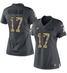Nike Eagles #17 Nelson Agholor Black Womens Stitched NFL Limited 2016 Salute to Service Jersey Nike Eagles #17 Nelson Agholor Black Womens Stitched NFL Limited 2016 Salute to Service Jersey