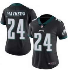 Nike Eagles #24 Ryan Mathews Black Womens Stitched NFL Limited Rush Jersey Nike Eagles #24 Ryan Mathews Black Womens Stitched NFL Limited Rush Jersey