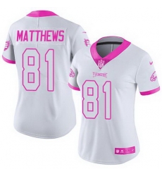 Nike Eagles #81 Jordan Matthews White Pink Womens Stitched NFL Limited Rush Fashion Jersey Nike Eagles #81 Jordan Matthews White Pink Womens Stitched NFL Limited Rush Fashion Jersey