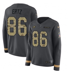 Nike Eagles #86 Zach Ertz Anthracite Salute to Service Women Stitched Nike Eagles #86 Zach Ertz Anthracite Salute to Service Women Stitched
