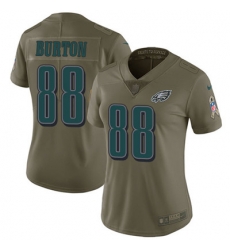 Nike Eagles #88 Trey Burton Olive Womens Stitched NFL Limited 2017 Salute to Service Jersey Nike Eagles #88 Trey Burton Olive Womens Stitched NFL Limited 2017 Salute to Service Jersey