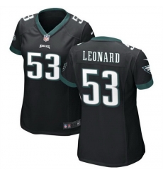 Women Philadelphia Eagles 53 Shaquille Leonard Black Stitched Football Jersey Women Philadelphia Eagles 53 Shaquille Leonard Black Stitched Football Jersey