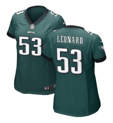 Women Philadelphia Eagles 53 Shaquille Leonard Green Stitched Football Jersey 28Run Small 29s Women Philadelphia Eagles 53 Shaquille Leonard Green Stitched Football Jersey 28Run Small 29s