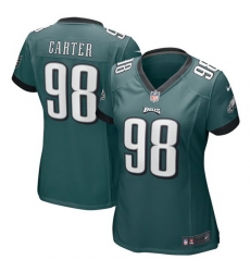 Women Philadelphia Eagles 98 Jalen Carter Green 2023 Draft Stitched Football Jersey Women Philadelphia Eagles 98 Jalen Carter Green 2023 Draft Stitched Football Jersey