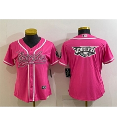 Women Philadelphia Eagles Pink Team Big Logo With Patch Cool Base Stitched Baseball Jersey Women Philadelphia Eagles Pink Team Big Logo With Patch Cool Base Stitched Baseball Jersey