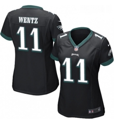 Womens Nike Philadelphia Eagles 11 Carson Wentz Game Black Alternate NFL Jersey Womens Nike Philadelphia Eagles 11 Carson Wentz Game Black Alternate NFL Jersey