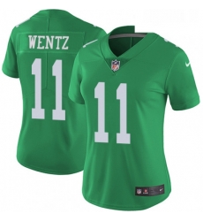 Womens Nike Philadelphia Eagles 11 Carson Wentz Limited Green Rush Vapor Untouchable NFL Jersey Womens Nike Philadelphia Eagles 11 Carson Wentz Limited Green Rush Vapor Untouchable NFL Jersey