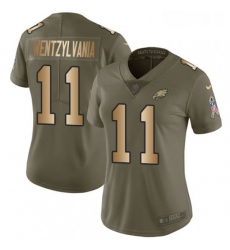 Womens Nike Philadelphia Eagles 11 Carson Wentz Limited OliveGold 2017 Salute to Service Wentzylvania NFL Jersey Womens Nike Philadelphia Eagles 11 Carson Wentz Limited OliveGold 2017 Salute to Service Wentzylvania NFL Jersey