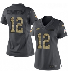 Womens Nike Philadelphia Eagles 12 Randall Cunningham Limited Black 2016 Salute to Service NFL Jersey Womens Nike Philadelphia Eagles 12 Randall Cunningham Limited Black 2016 Salute to Service NFL Jersey