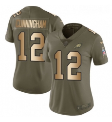 Womens Nike Philadelphia Eagles 12 Randall Cunningham Limited OliveGold 2017 Salute to Service NFL Jersey Womens Nike Philadelphia Eagles 12 Randall Cunningham Limited OliveGold 2017 Salute to Service NFL Jersey