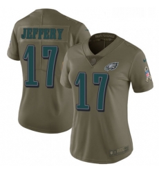 Womens Nike Philadelphia Eagles 17 Alshon Jeffery Limited Olive 2017 Salute to Service NFL Jersey Womens Nike Philadelphia Eagles 17 Alshon Jeffery Limited Olive 2017 Salute to Service NFL Jersey