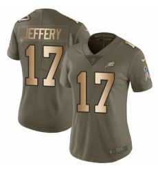 Womens Nike Philadelphia Eagles 17 Alshon Jeffery Limited OliveGold 2017 Salute to Service NFL Jersey Womens Nike Philadelphia Eagles 17 Alshon Jeffery Limited OliveGold 2017 Salute to Service NFL Jersey