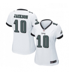 Womens Philadelphia Eagles 10 DeSean Jackson Game White Football Jersey Womens Philadelphia Eagles 10 DeSean Jackson Game White Football Jersey