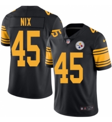 Men Nike Pittsburgh Steelers #45 Roosevelt Nix Black Color Rush Limited Jersey Men Nike Pittsburgh Steelers #45 Roosevelt Nix Black Color Rush Limited Jersey