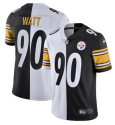 Men Nike Steelers 90 T J Watt Black And White Split Vapor Untouchable Limited Jersey II Men Nike Steelers 90 T J Watt Black And White Split Vapor Untouchable Limited Jersey II