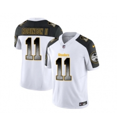 Men Pittsburgh Steelers 11 Allen Robinson II White Black 2023 F U S E Smoke Vapor Untouchable Limited Stitched Jersey Men Pittsburgh Steelers 11 Allen Robinson II White Black 2023 F U S E Smoke Vapor Untouchable Limited Stitched Jersey