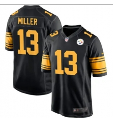 Men Pittsburgh Steelers #13 Scotty Miller Black Rush Stitched NFL Jersey Men Pittsburgh Steelers #13 Scotty Miller Black Rush Stitched NFL Jersey
