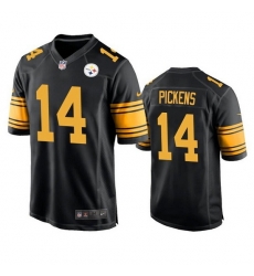 Men Pittsburgh Steelers 14 George Pickens Black Color Rush Stitched Jersey Men Pittsburgh Steelers 14 George Pickens Black Color Rush Stitched Jersey