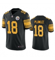 Men Pittsburgh Steelers 18 John Rhys Plumlee Black Color Rush Untouchable Limited Stitched Jersey Men Pittsburgh Steelers 18 John Rhys Plumlee Black Color Rush Untouchable Limited Stitched Jersey
