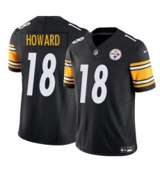 Men Pittsburgh Steelers 18 Will Howard Black 2025 Draft F U S E Vapor Limited Stitched Football Jersey Men Pittsburgh Steelers 18 Will Howard Black 2025 Draft F U S E Vapor Limited Stitched Football Jersey