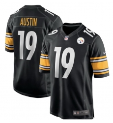 Men Pittsburgh Steelers 19 Calvin Austin Black Color Vapor Limited Stitched Jersey Men Pittsburgh Steelers 19 Calvin Austin Black Color Vapor Limited Stitched Jersey