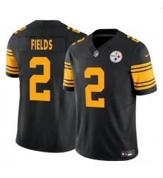 Men Pittsburgh Steelers 2 Justin Fields Black 2024 F U S E Color Rush Limited Stitched Jersey Men Pittsburgh Steelers 2 Justin Fields Black 2024 F U S E Color Rush Limited Stitched Jersey