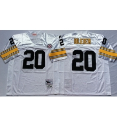 Men Pittsburgh Steelers 20 Rocky Bleier White M&N Throwback Jersey Men Pittsburgh Steelers 20 Rocky Bleier White M&N Throwback Jersey