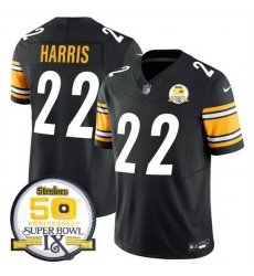 Men Pittsburgh Steelers 22 Najee Harris Black 2024 F U S E 50th Anniversary Of Super Bowl IX Alternate Vapor Untouchable Limited Stitched Jersey Men Pittsburgh Steelers 22 Najee Harris Black 2024 F U S E 50th Anniversary Of Super Bowl IX Alternate Vapor Untouchable Limited Stitched Jersey