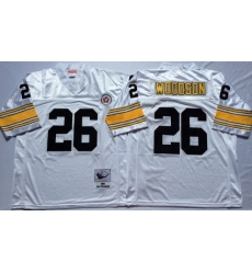Men Pittsburgh Steelers 26 Rod Woodson White M&N Throwback Jersey Men Pittsburgh Steelers 26 Rod Woodson White M&N Throwback Jersey